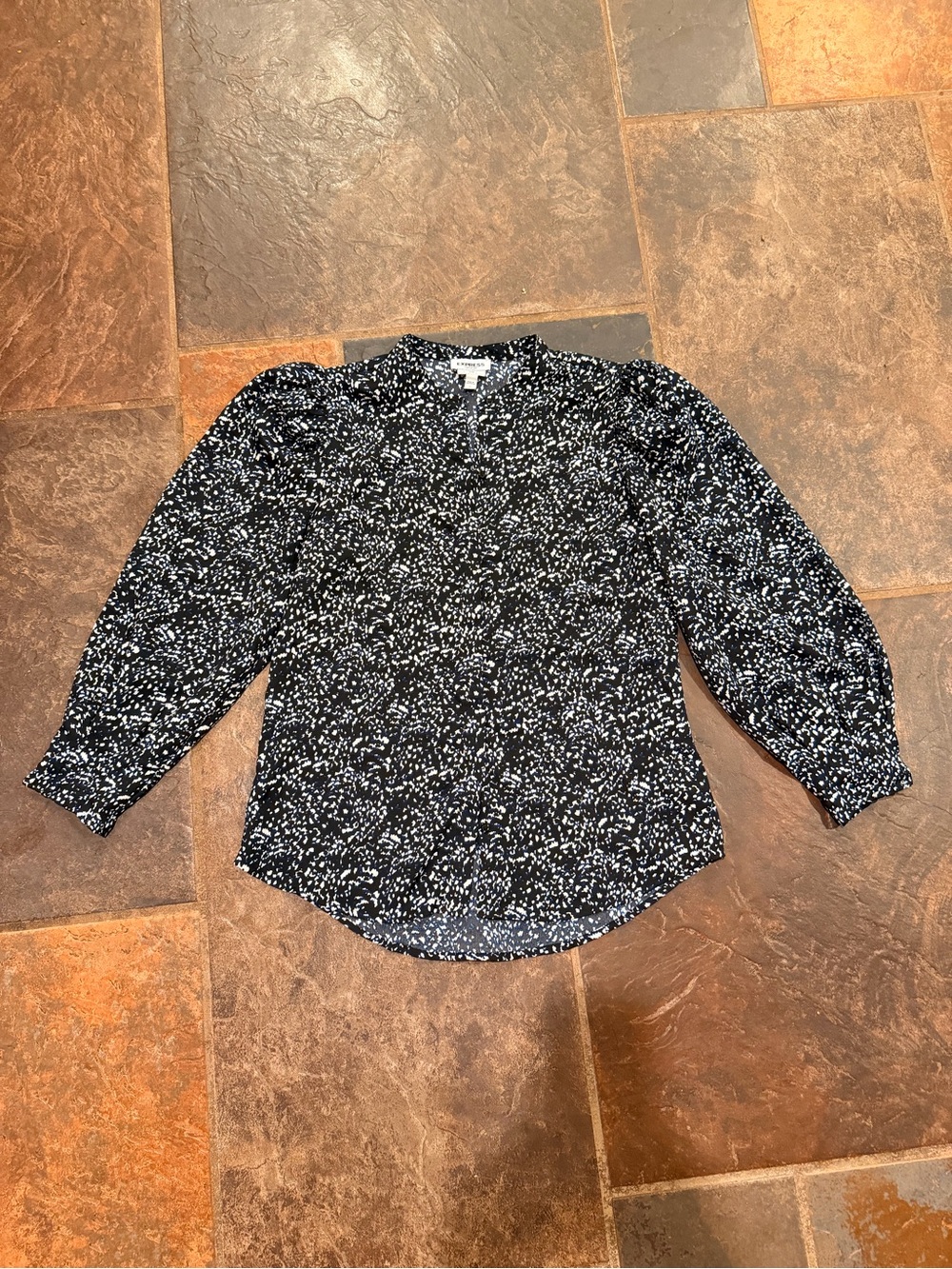 Express Lantern Sleeve Button Down Shirt